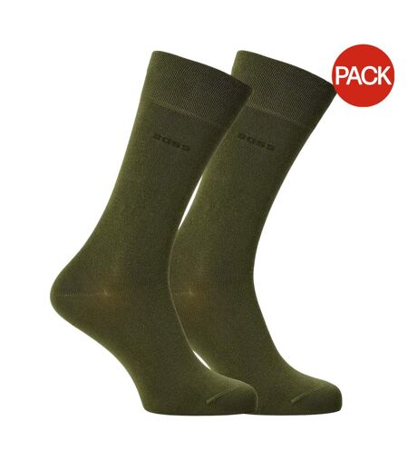 Pack Of 2  Mens Bamboo Crew Socks  Green Boss