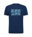 Mens southwold back print organic t-shirt dark blue Mountain Warehouse