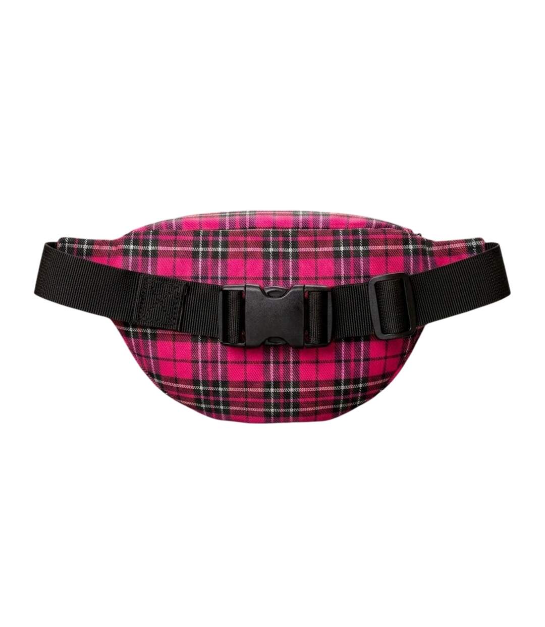 Plaid Polyester Waist Bag One Size Pink Spiral-2