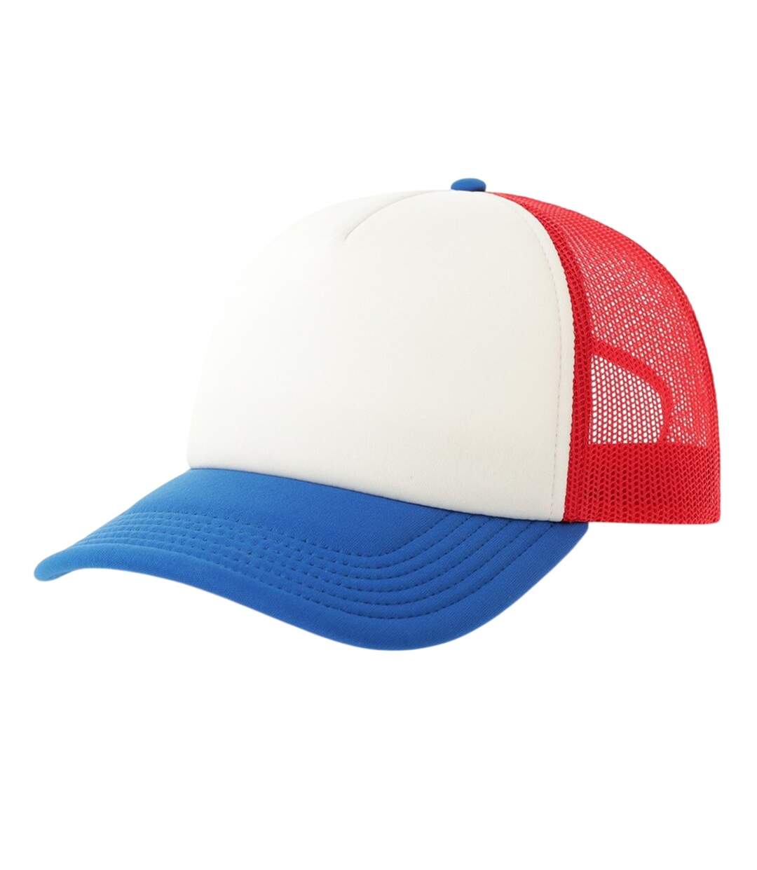 Casquette Trucker Motif/style 5 Panneaux Rapper-s Adulte Blanc Rouge Bleu Roi Atlantis-1