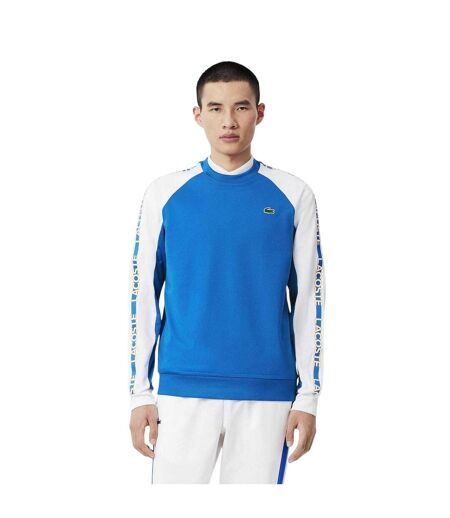 Mens Colour Block Stripe Sweatshirt Blue White Lacoste