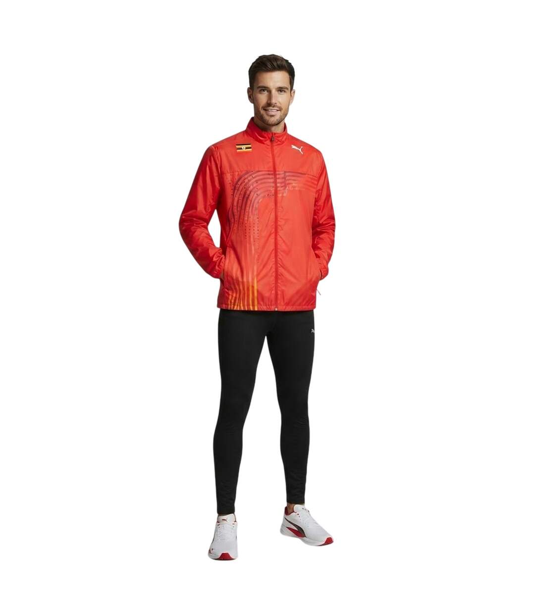 Mens Warm Up Track Jacket Red Puma-4