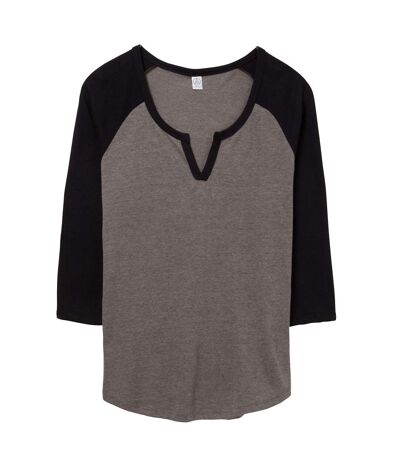 Alternative Apparel Womens/Ladies Outfield Vintage 50/50 Long Sleeve T-shirt (Vintage Coal/Black) - UTRW6011