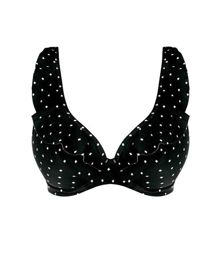Haut De Maillot De Bain Motif/style Imprimé À Carreaux Losanges Cove Femme Noir Freya