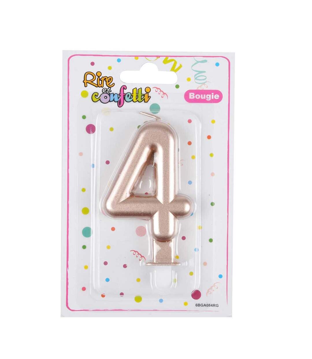 Bougie d'Anniversaire Chiffre 4 7cm Rose Gold-2