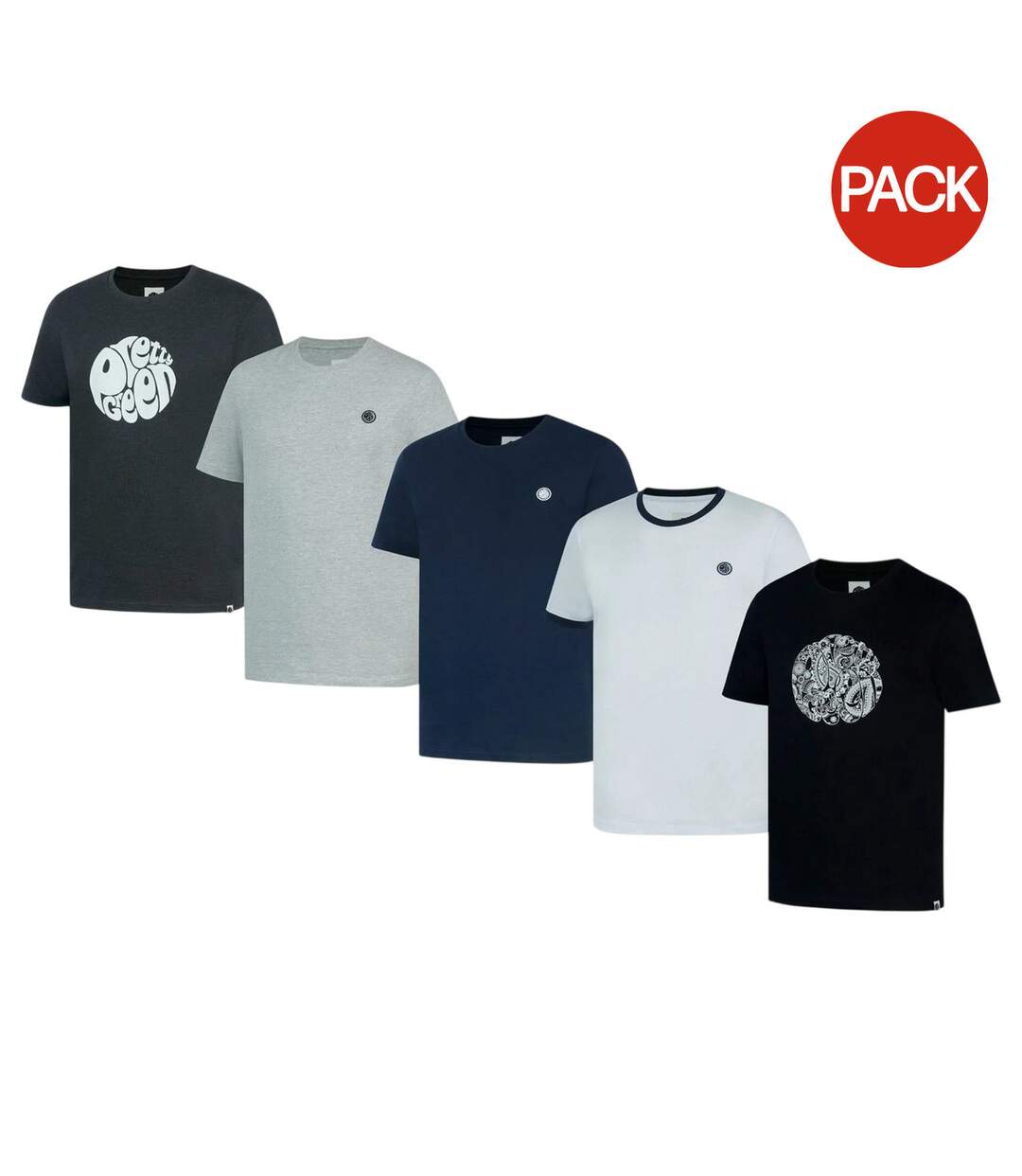 Pack Of 5  Mens T-shirt  Multicoloured Pretty Green-1