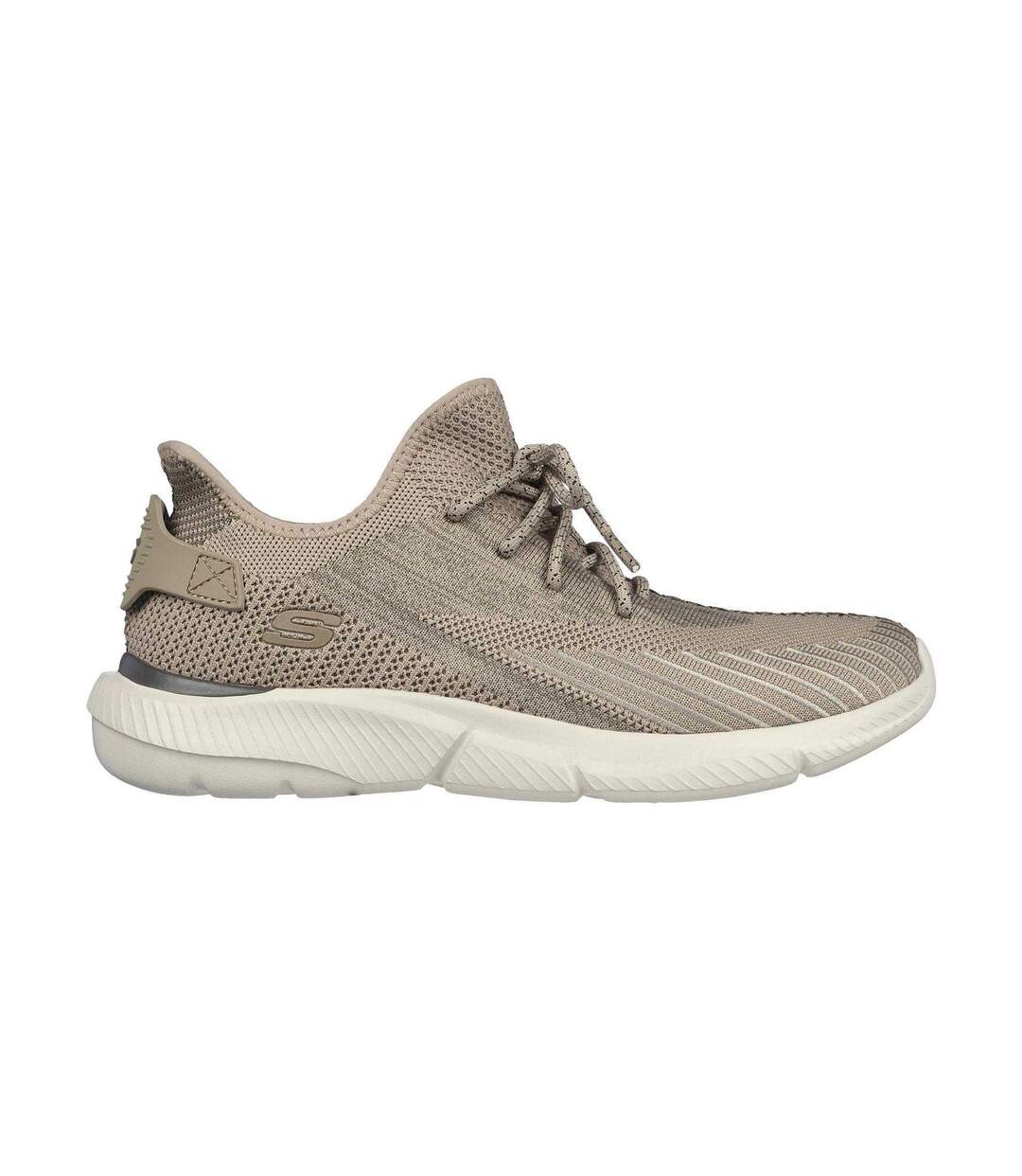 Mens Knitted Trainers Tan Skechers-1
