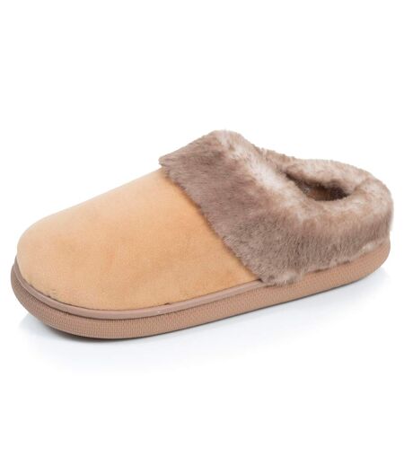 Isotoner Chaussons Mules femme microvelours semelle bloup extra confort