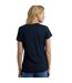 Womens/ladies no rain no flowers slub pocket t-shirt navy Weird Fish-4