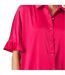 Womens/ladies Button Detail T-shirt Dress Hot Pink Print Ax-4