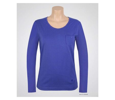 MAYFLOWER NINJA3 : Tee-shirt manches longues bleu roi uni en pur coton