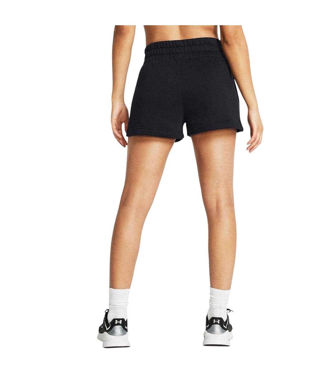 Womens/ladies Fleece Icon Boxer Shorts Black Under Armour-4