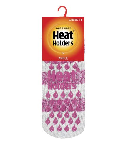 Heat Holders - Ladies Thermal Non Slip Ankle Slipper Socks | Striped