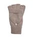 Womens/ladies fingerless knitted mittens one size beige Mountain Warehouse