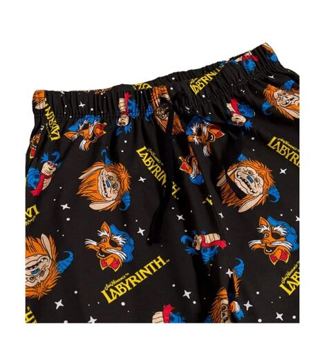 Mens Characters Lounge Pants Black Charcoal Labyrinth