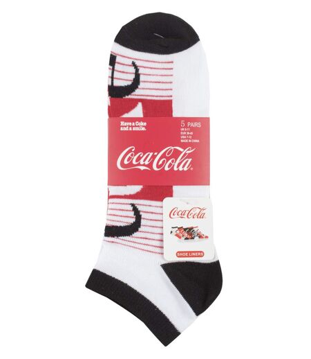 Coca Cola 5 Pk Ankle Running Striped Socks