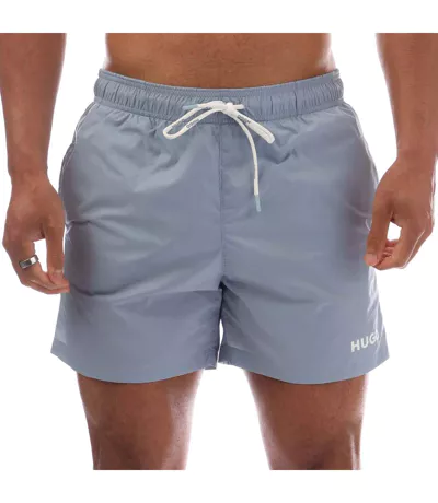 Short De Bain Style Logo Contrasté Haiti Homme Bleu Hugo