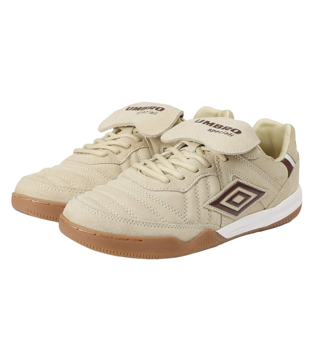 Mens Speciali Tr Flap Top Suede Trainers Cream Dark Brown White Umbro-4