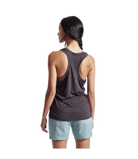 Womens/ladies Circle Logo Relaxed Fit Tank Top Black Heather Marl Pearl Izumi