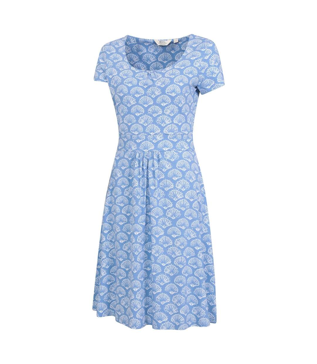 Womens/ladies Orchid Seashells Uv Protection Midi Dress Light Blue Mountain Warehouse-3