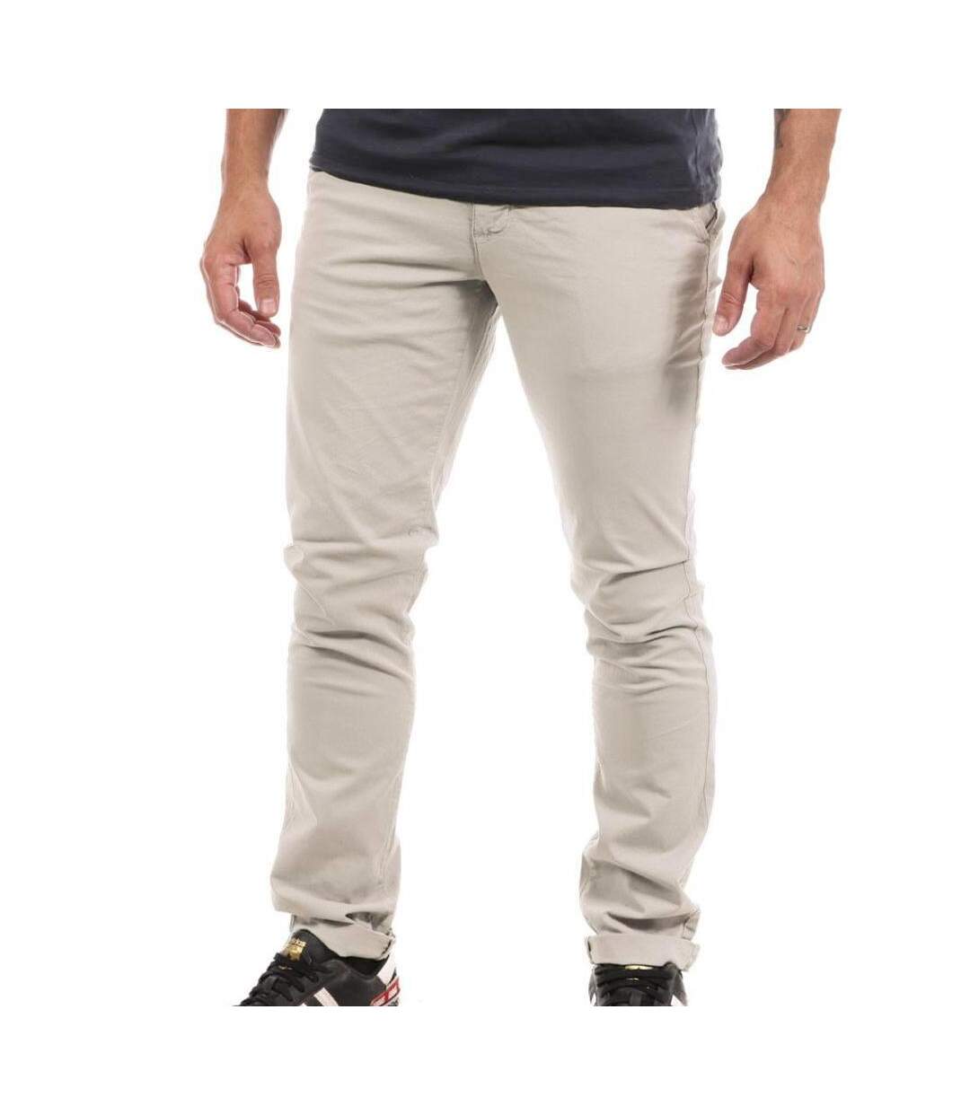 Pantalon chino blanc/écru homme paname brothers costa1-1