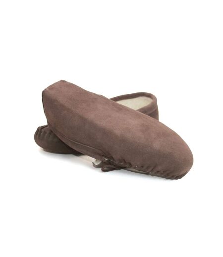 Eastern Counties Leather Unisex Wool-blend Soft Sole Moccasins (Chocolate) - UTEL182