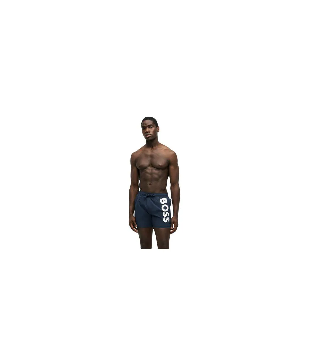 Mens Octopus Bold Logo Swim Shorts Navy Boss-1