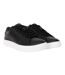 Mens kremes leather-look pu trainers black Duck and Cover-1