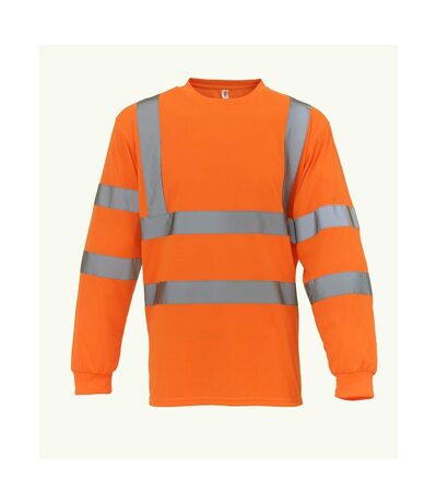 Yoko Adults Unisex Hi-Vis Long Sleeve T-Shirt (Orange) - UTPC3960