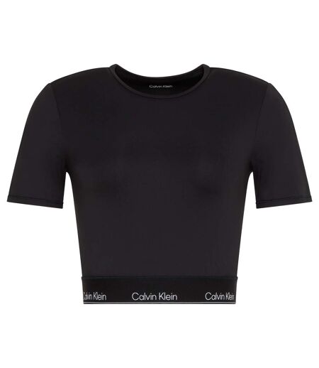 Womens/ladies Slim Crop T-shirt Black Calvin Klein