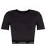 Womens/ladies Slim Crop T-shirt Black Calvin Klein-1