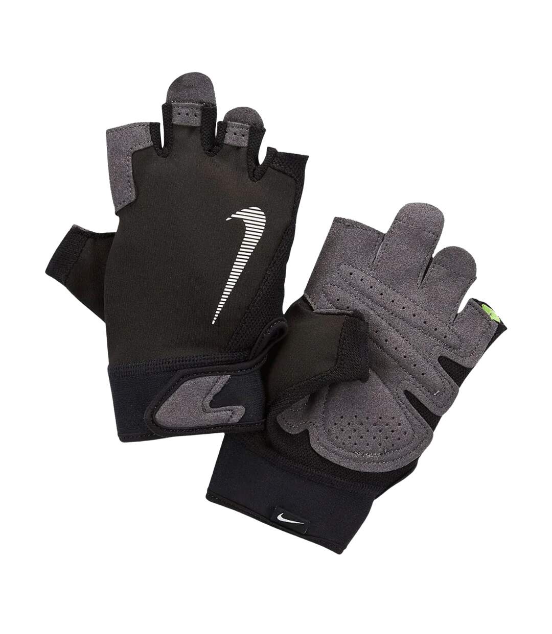 Mens Ultimate Heavyweight Fitness Fingerless Gloves Black White Grey Nike-3