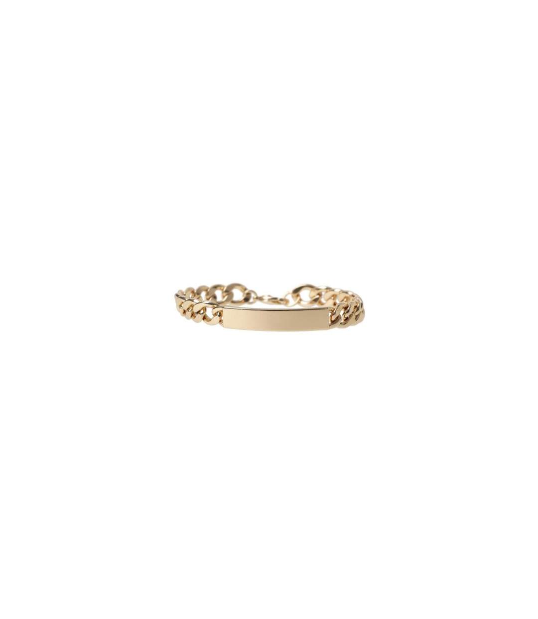Unisex Adult Curb Chain Bracelet One Size Gold Fabric-1