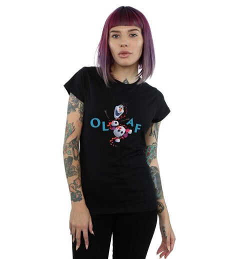 Disney Femme/Les femmes Frozen 2 Olaf Leaf Jump - T-shirt en coton (Noir) - UTBI21783