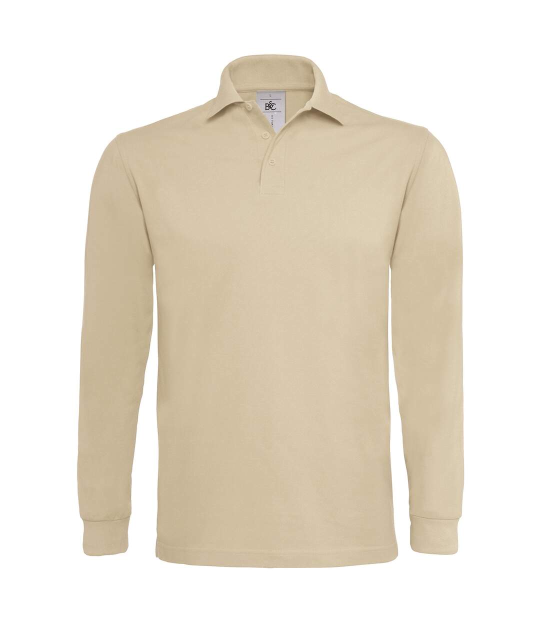 Polo lourd homme manches longues - PU423 - beige sable-2