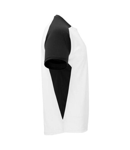 T-shirt bugatti adulte blanc / noir uni Roly