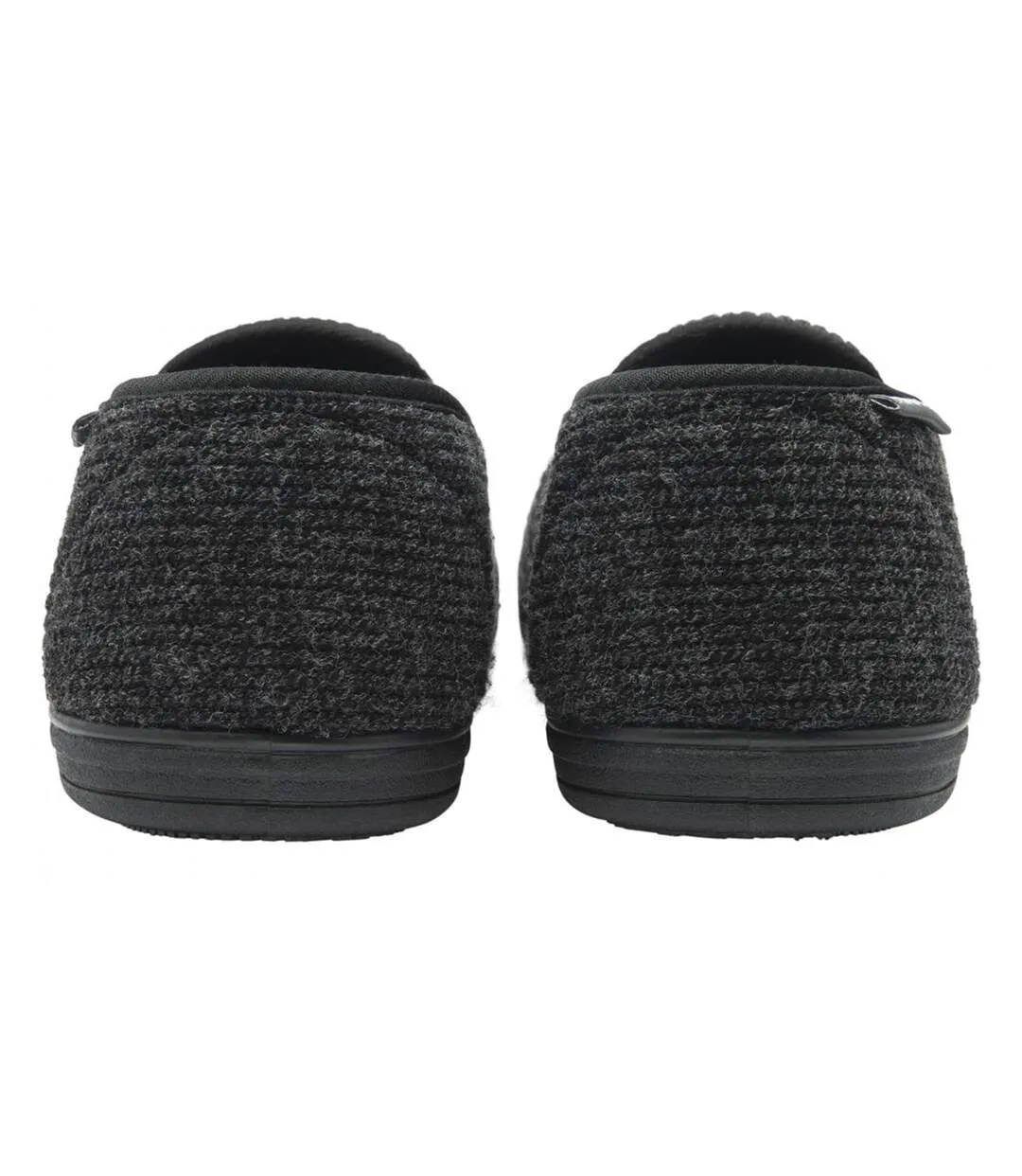 Dunlop - Chaussons homme à mémoire de forme noirs en velours côtelé-2