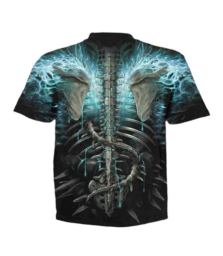 T-shirt flaming spine adulte noir Spiral Direct