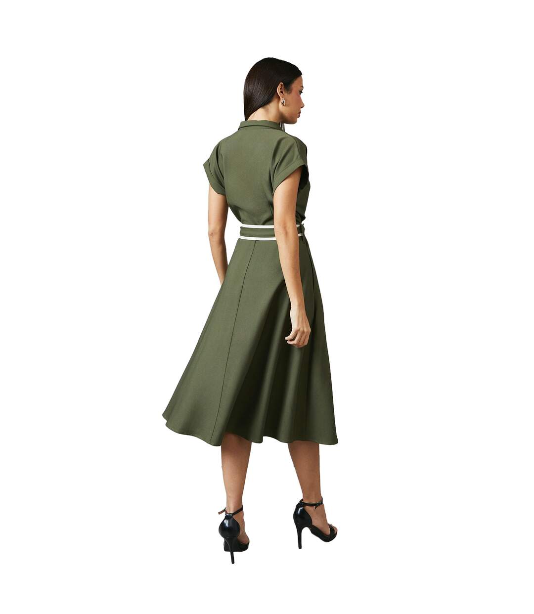 Robe mi-longue femme vert kaki Principles-2