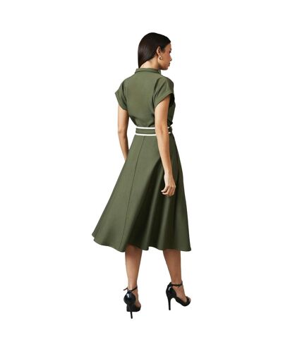 Robe mi-longue femme vert kaki Principles