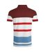 Mens sunbury stripe organic cotton polo shirt pinot red Weird Fish-2