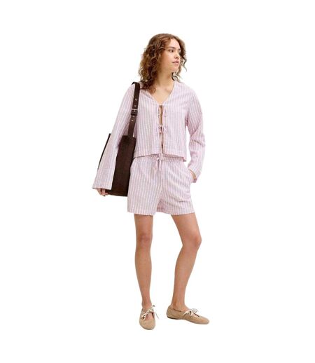 Womens/ladies Zoe Seersucker Stripe Shorts Pink Lady JJXX