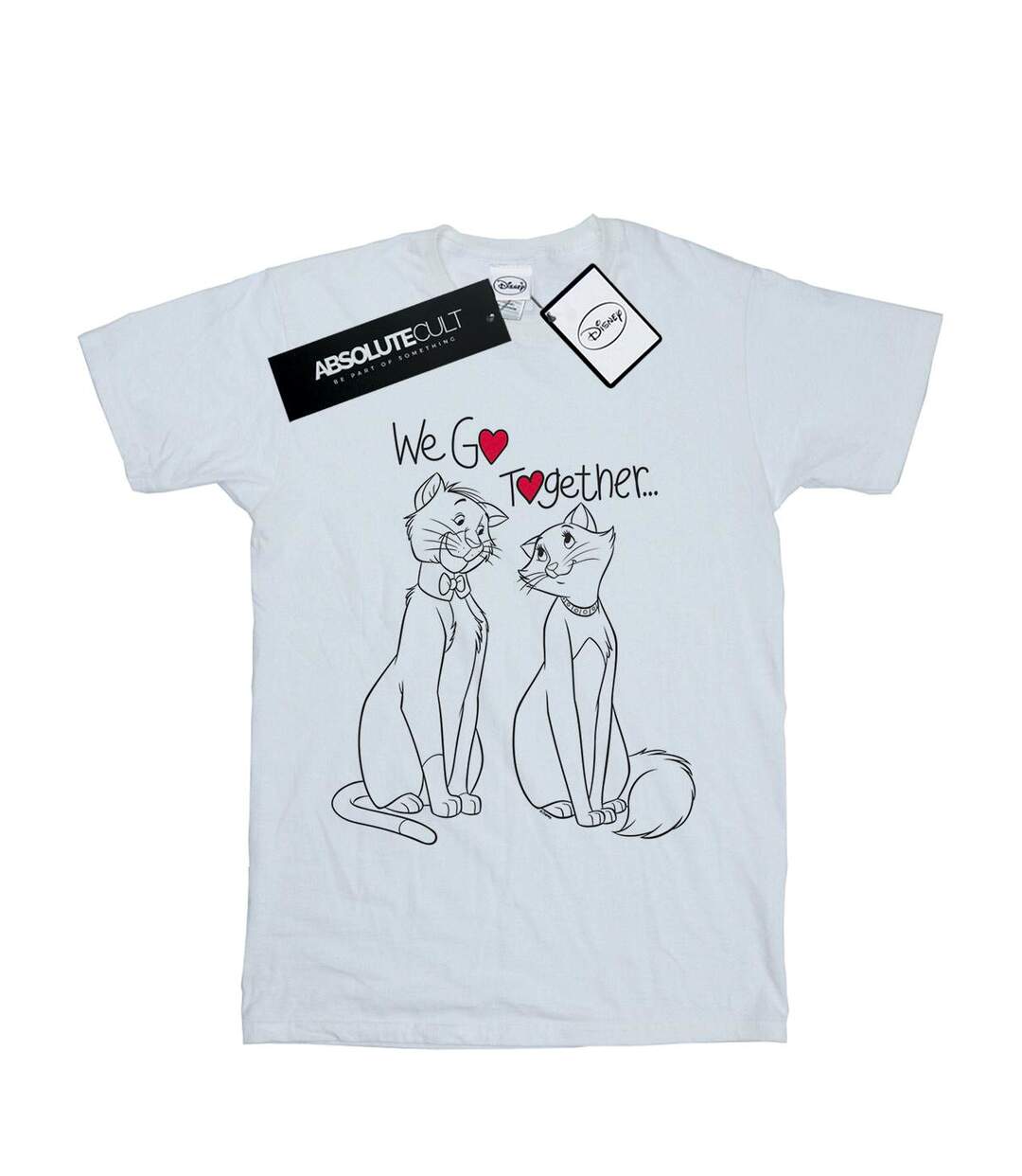 Disney Aristocats We Go Together - T-shirt boyfriend en coton - Femme/Ladies (Blanc) - UTBI17044-1