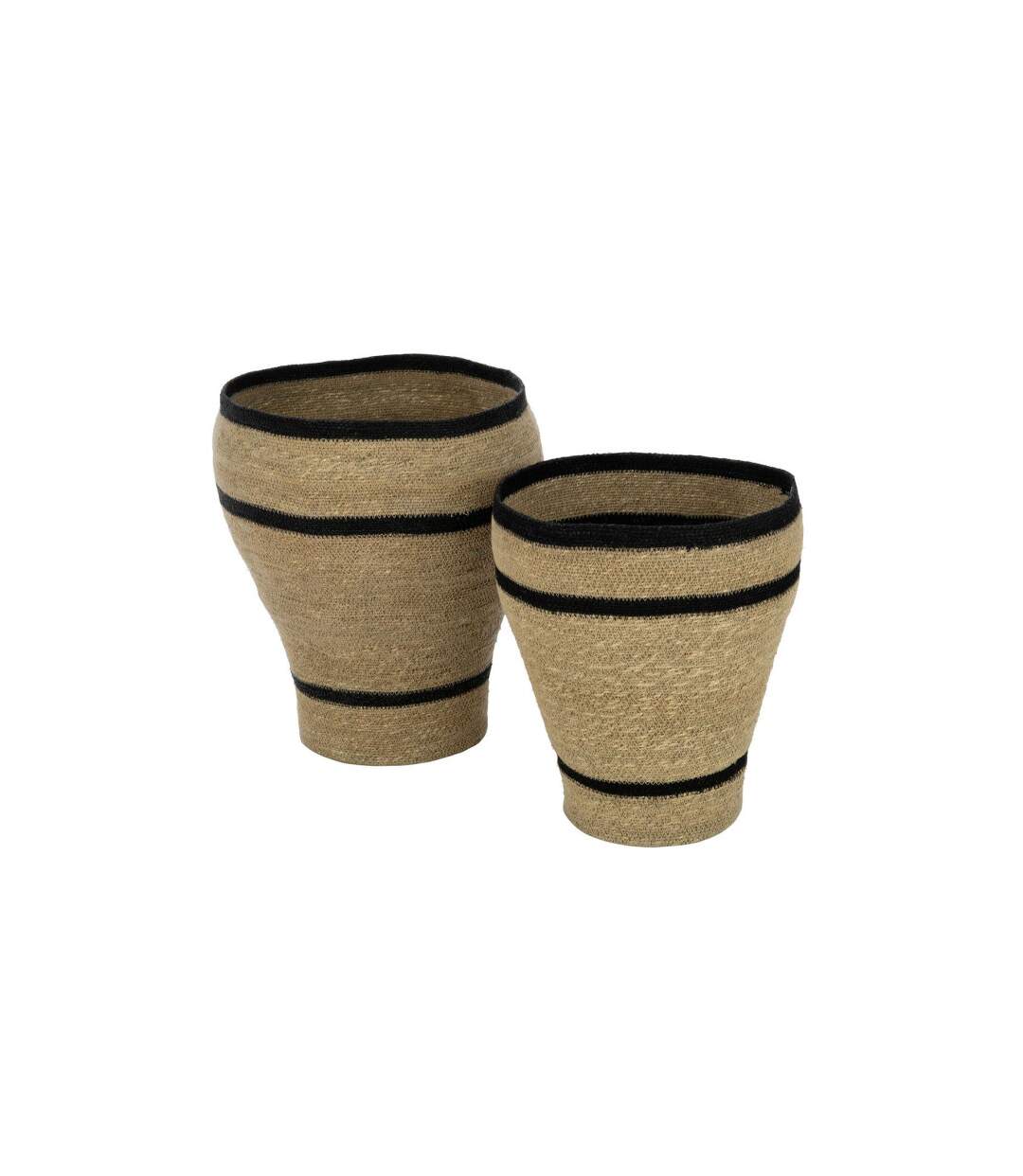 Lot de 2 Cache-Pots Paniers Lignes Herbes Marines 45cm Naturel