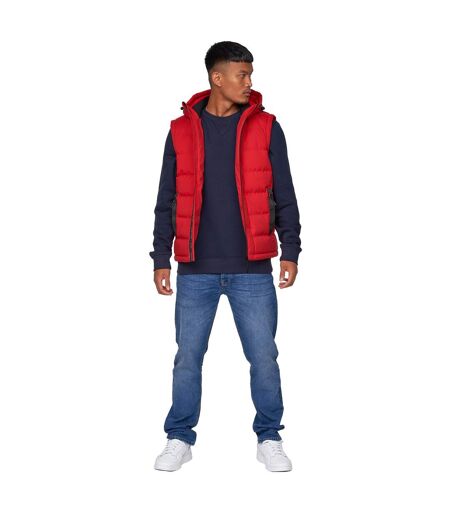 Mens Kampnew Embossed Gilet Red Crosshatch