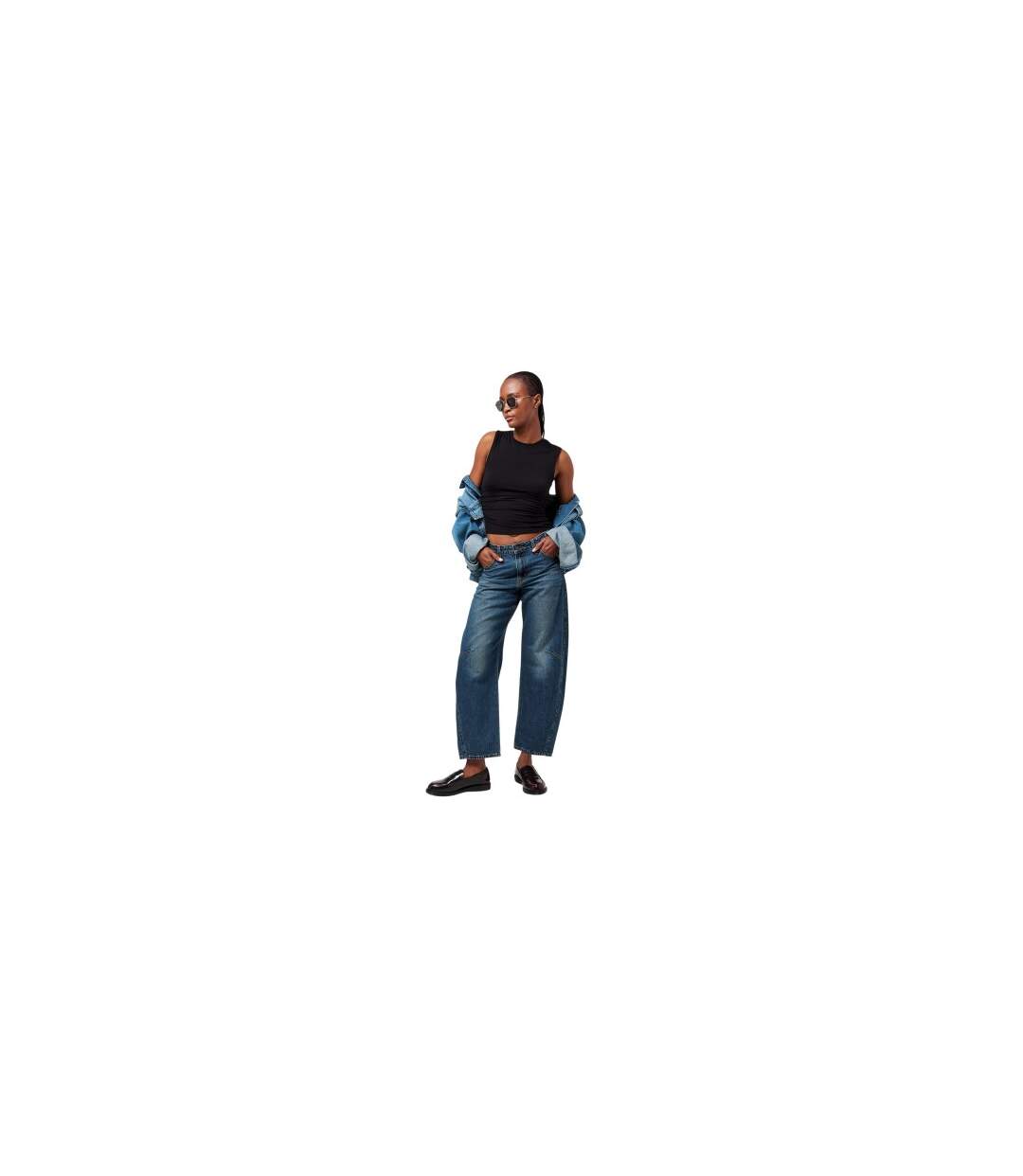 Womens/ladies Balloon Baggy Jeans Blue Levis-1
