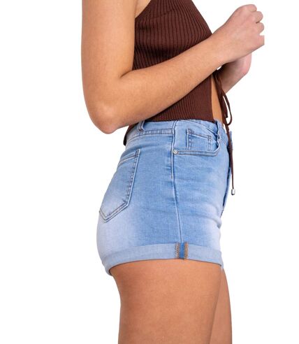 Short femme en jean  taille haute - Stone clair