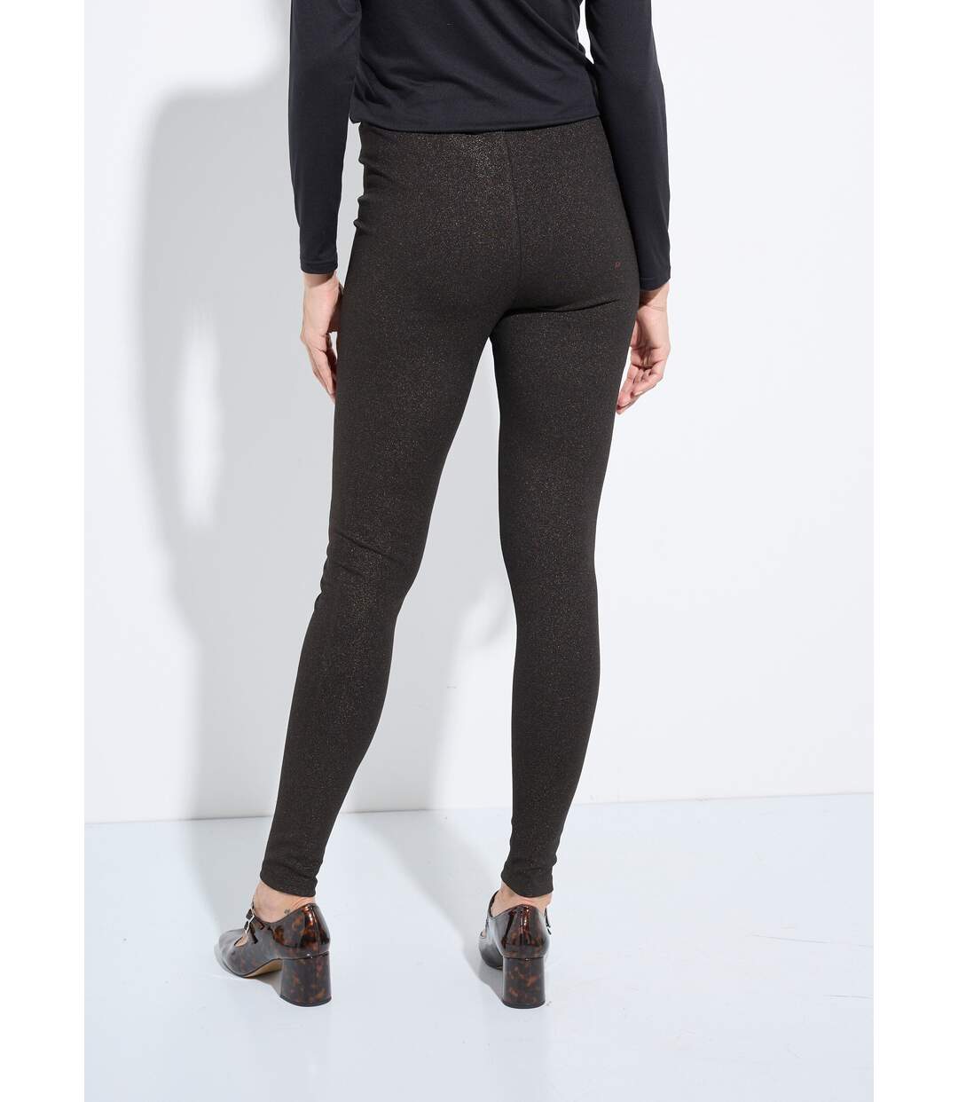 Legging ceinture élastiquée maille brillante-2