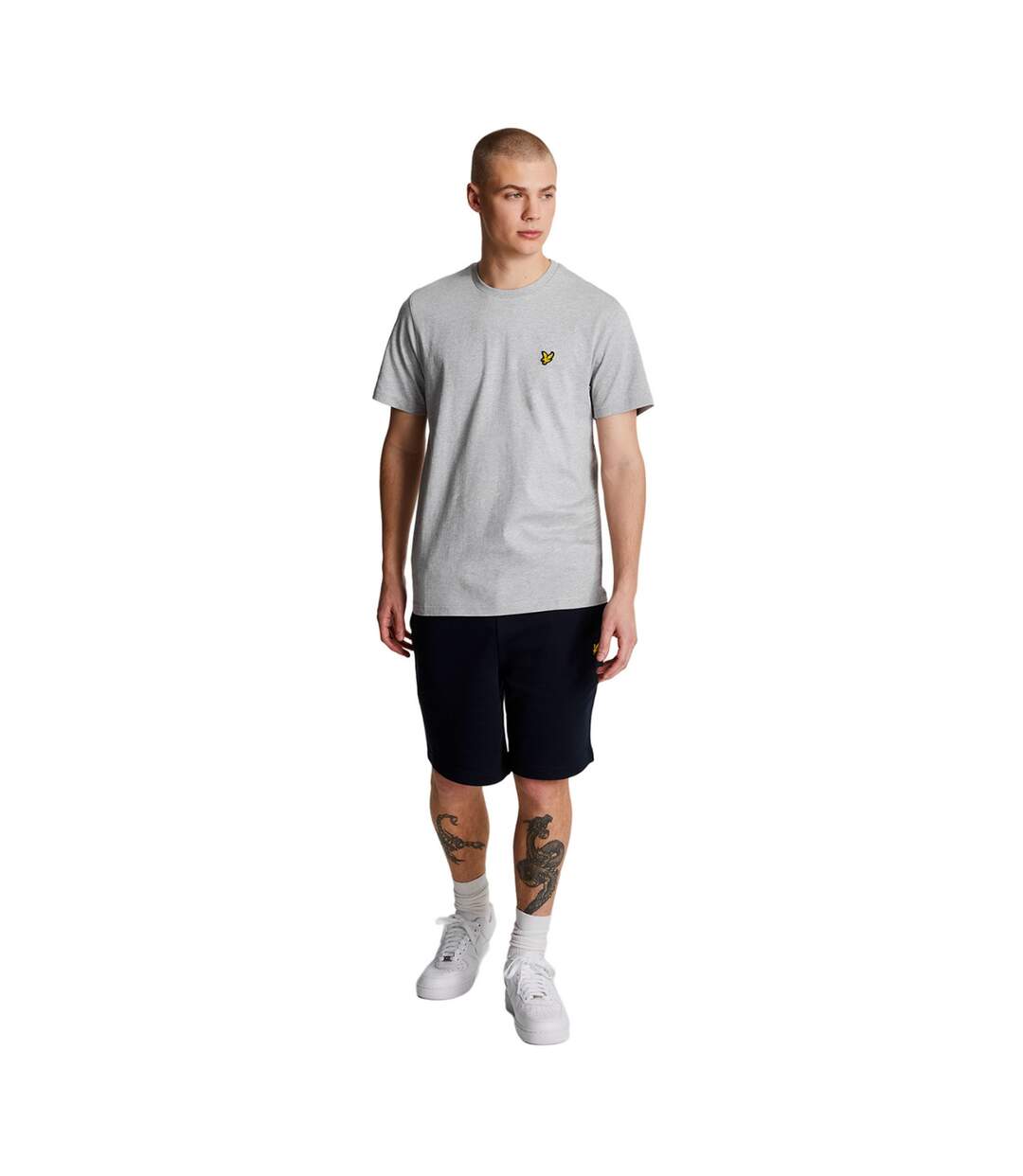 T-shirt uni pour hommes marl gris clair Lyle & Scott-3