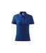 Womens/ladies Cotton Polo Shirt Blue Malfini-3